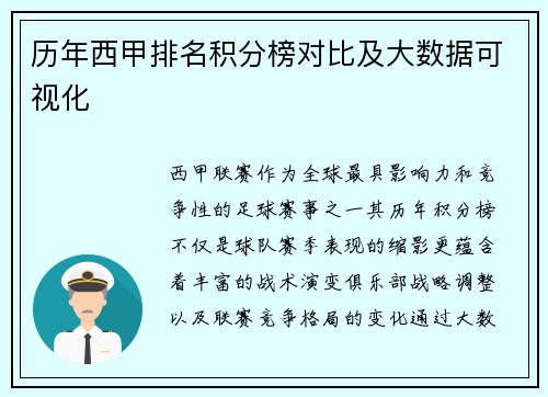 历年西甲排名积分榜对比及大数据可视化